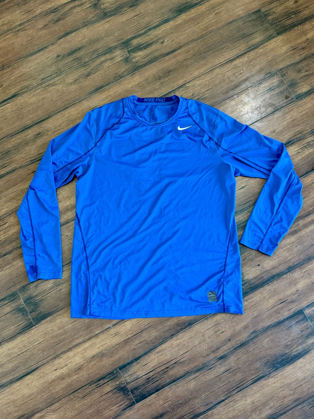 Nike Pro Compression Long Sleeve Shirt Royal Blue Men’s XXL Dri-FIT Athletic